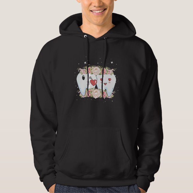 Sudadera Floral Dentist Dental Hygienist Valentine's Day (Anverso)