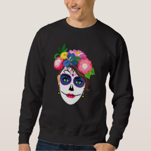 Sudadera Floral Dia De Los Muertos de Azúcar Skull Tattoo
