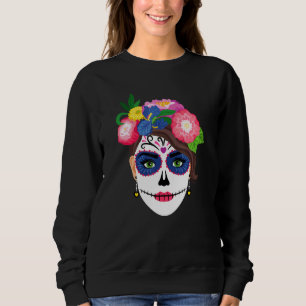 Sudadera Floral Dia De Los Muertos de Azúcar Skull Tattoo