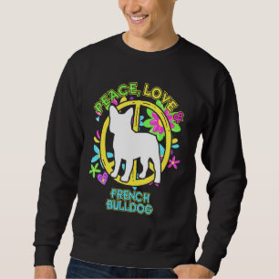 Sudadera Floral Dog Peace Love Y French Bulldog