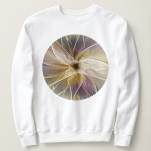 Sudadera Floral Fantasía Oro berenjena Resumen Arte Fractal