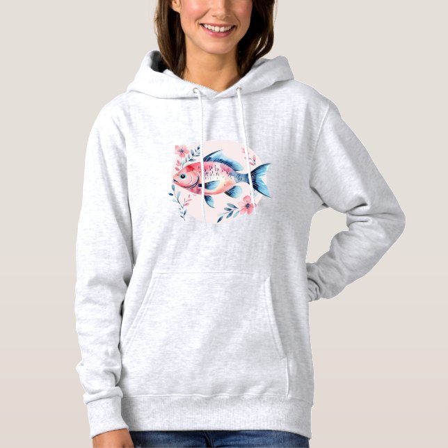 Sudadera Floral Fish Circle – Women’s Hoodie (Anverso)