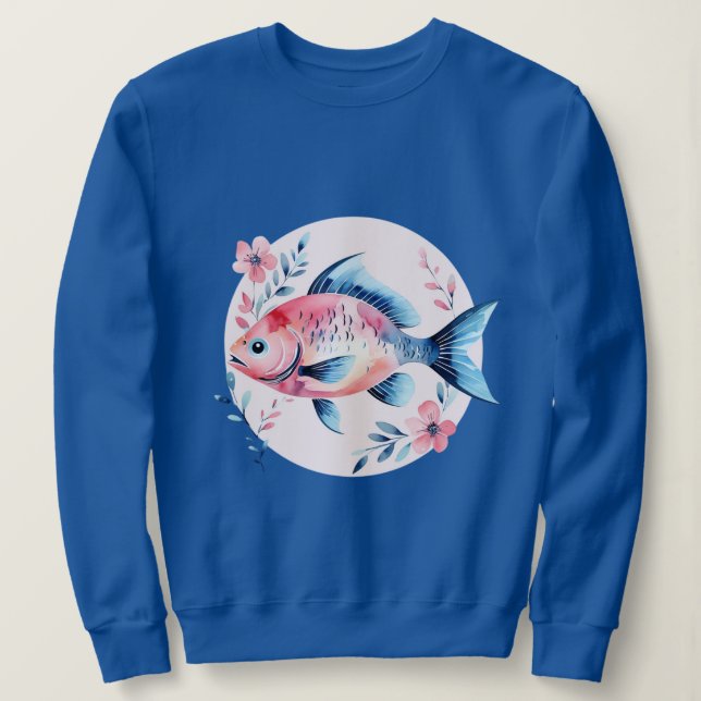 Sudadera Floral Fish Circle – Women’s Sweatshirt (Anverso del diseño)