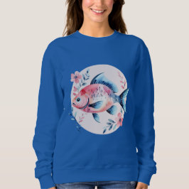 Sudadera Floral Fish Circle – Women’s Sweatshirt