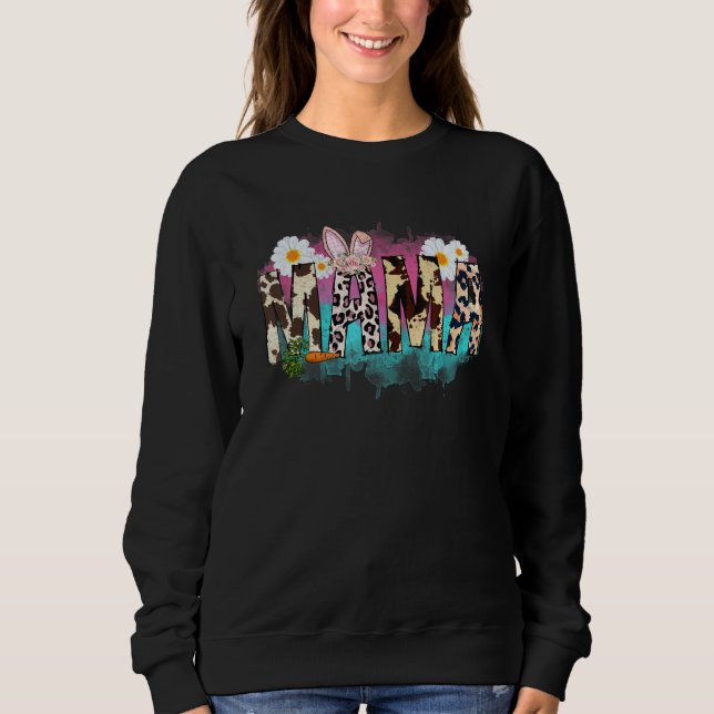 Sudadera Floral Leopard Mama Bunny Carrot Happy Easter Moth (Anverso)