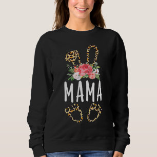 Sudadera Floral Leopard Mama Bunny Feliz Día de la Madre de