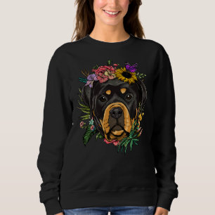 Sudadera Floral Rottweiler Perro Primavera Naturaleza Rottw