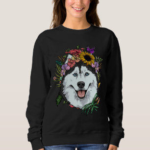 Sudadera Floral Siberian Husky Dog Spring Nature Siberian H