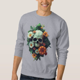 Sudadera Floral Skull Head Pixel Art