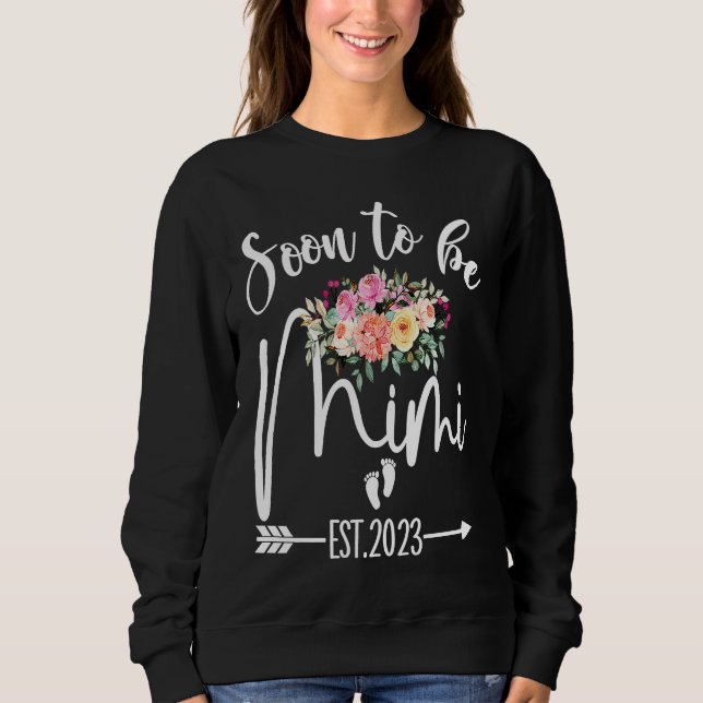 Sudadera Floral Soon To Be Mimi 2023 New Moms Pregnancy Ann (Anverso)