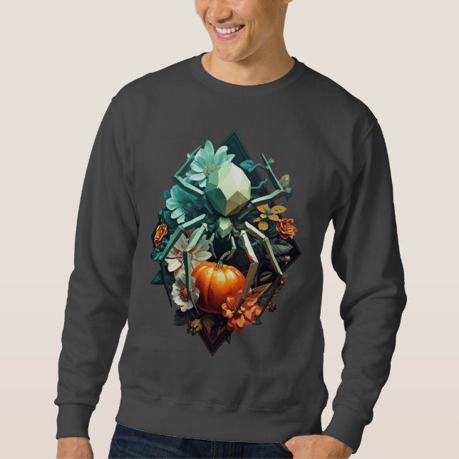 Sudadera Floral Spider Pumpkin Pixel Art (Anverso)
