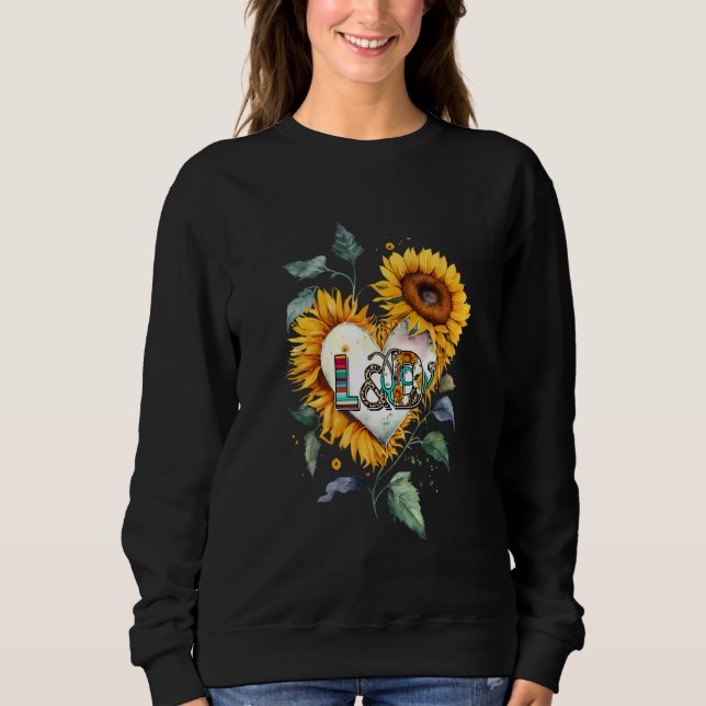 Sudadera Floral Sunflower Heart L&D Labor and Delivery Nurs (Anverso)