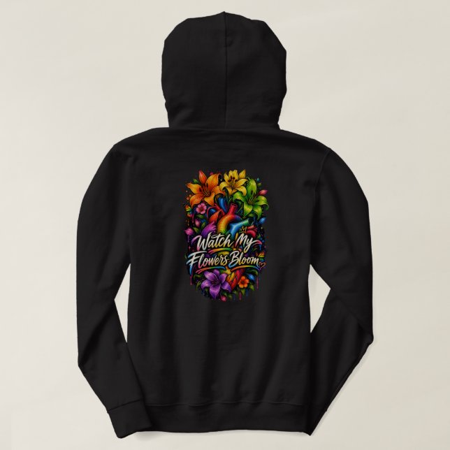 Sudadera "Florecer desde dentro" Corazón de arcoíris anatóm (Reverso del diseño)