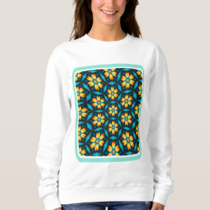 Sudadera Flores abstractas amarillas