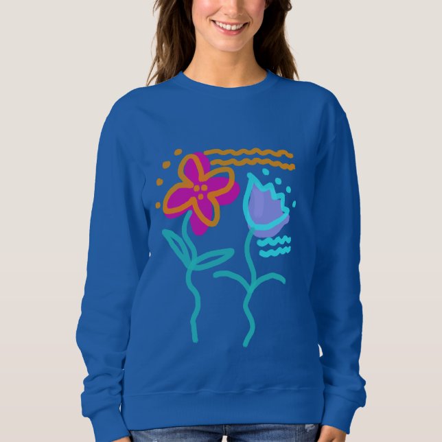 Sudadera Flores abstractas y graciosas arte para usar (Anverso)