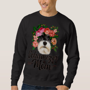 Sudadera Flores adorables Schnauzer Gráfica Perro Mamá Perr