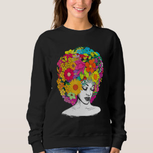 Sudadera Flores afroafricanas Reina negra campeona afroamer