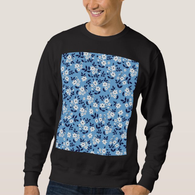 Sudadera Flores azules y blancas: vintage (Anverso)