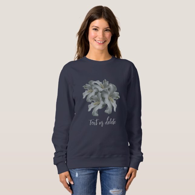 Sudadera Flores blancas hibiscus Bouquet Personalizado (Anverso completo)