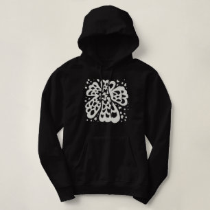 Sudadera Flores blancas sobre negro