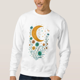 Sudadera Flores Boho Luna Celestial Regalo Divertido Más Ve