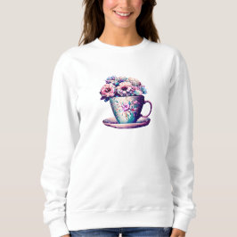 Sudadera Flores bonitas en porcelana de taza de té