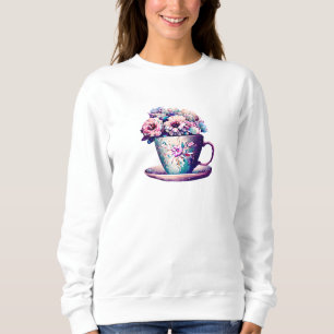 Sudadera Flores bonitas en porcelana de taza de té
