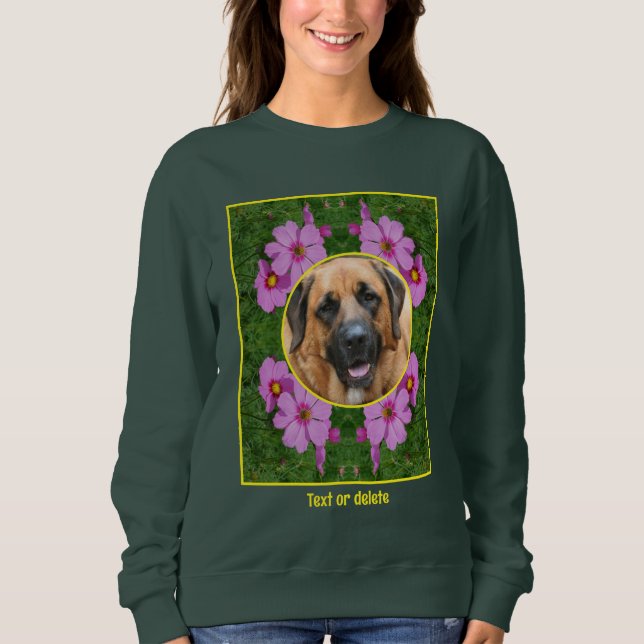 Sudadera Flores Cosmos Rosadas Crean Tu Propia Foto Mascota (Anverso)