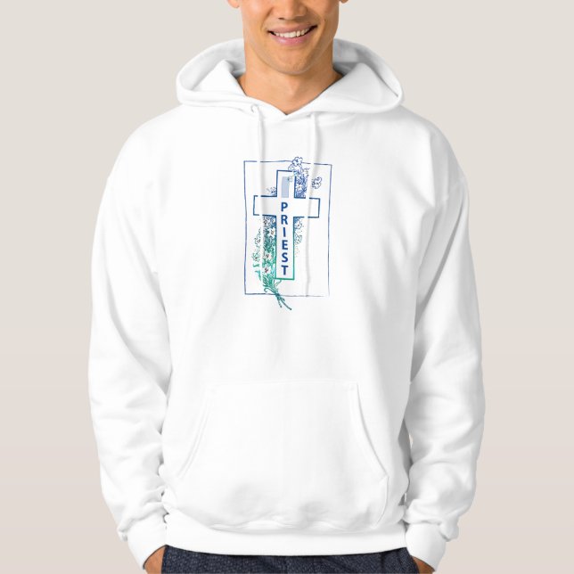 Sudadera Flores cruzadas sacerdotales personalizadas (Anverso)