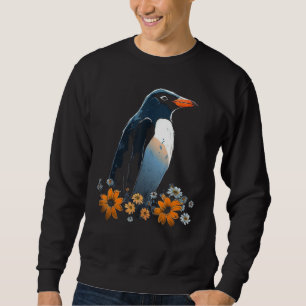 Sudadera Flores de arte de Penguin Lover Motif Pingüino