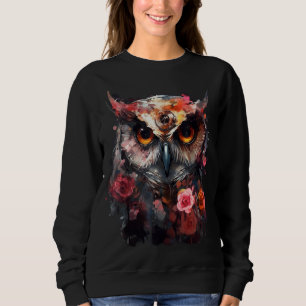 Sudadera Flores de búho Amantes de los animales de la fanta