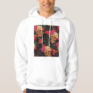 Sudadera Flores De Calavera: Fondo Oscuro Sin Marea.