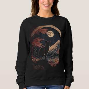 Sudadera Flores de cerezo Sakura estética japonesa gato lin