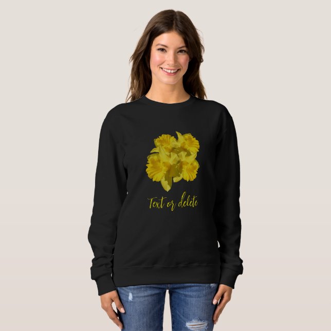 Sudadera Flores de Daffodil Amarillas Bouquet Personalizado (Anverso completo)