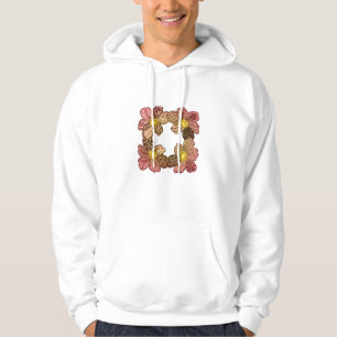 Sudadera Flores de Doodle en yegua, Naranja y oro