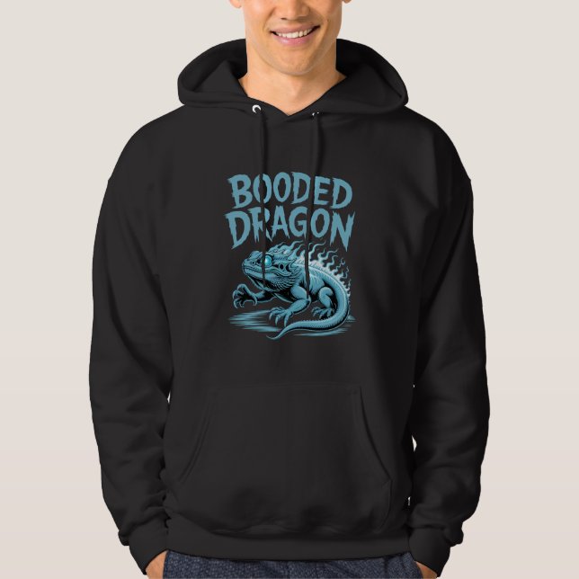 Sudadera Flores de dragón capuchadas azules (Anverso)