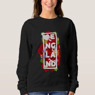 Sudadera Flores de Inglaterra Rosa Tudor Roja Arte de Palab