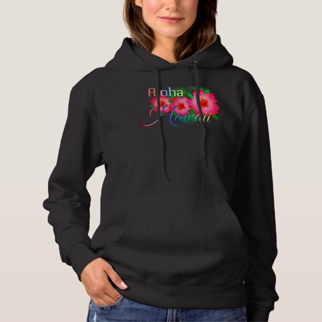 Sudadera Flores de la isla tropical de Aloha Hawaii (Anverso)