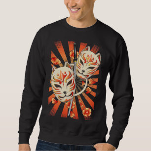 Sudadera Flores de máscara de espadas de Anime Samurai de J