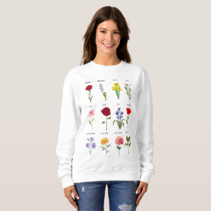Sudadera Flores de mes de nacimiento personalizado Todos lo