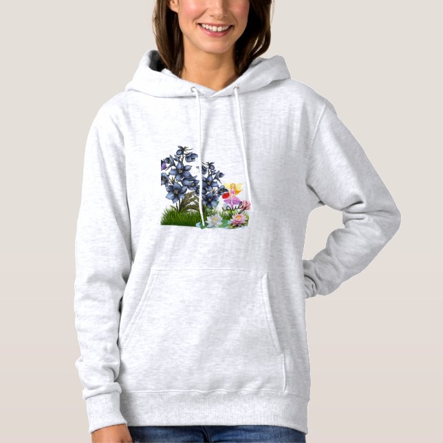 Sudadera Flores de nacimiento de julio y camiseta de piedra (Anverso)