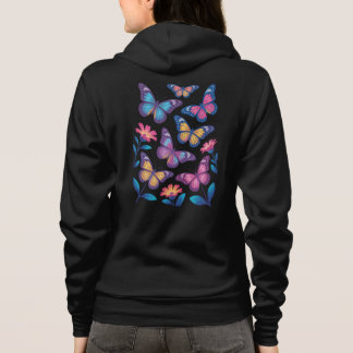 Sudadera Flores de neón con seis mariposas brillantes