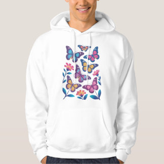 Sudadera Flores de neón con seis mariposas brillantes