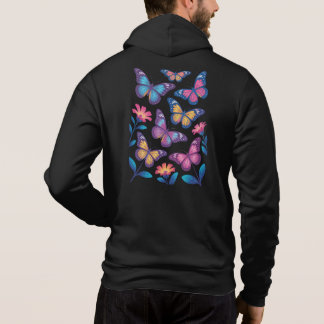 Sudadera Flores de neón con seis mariposas brillantes