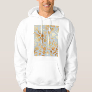 Sudadera Flores de oro, fondo azul, imitación de Relieve me
