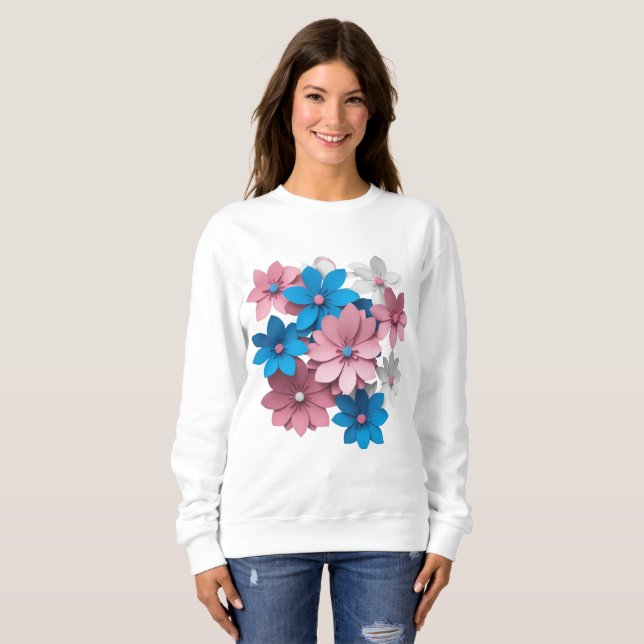 Sudadera flores de papel coloridas (Anverso completo)