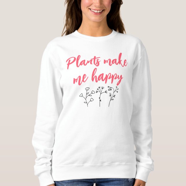 Sudadera Flores dibujadas a mano Doodles Florales en blanco (Anverso)