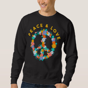Sudadera Flores Disfraces Hippie Paz Firma Paz Y Amor