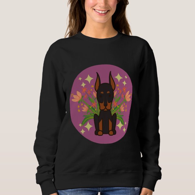 Sudadera Flores Doberman 1150 (Anverso)