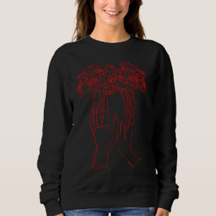 Sudadera Flores En Las Manos Rosas Rojo